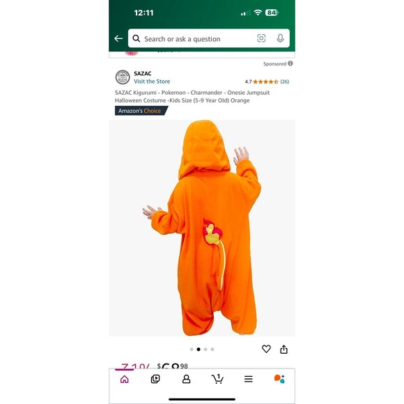 Charmander Pokémon onesie pajama fleece 5-9 new in package - Picture 11 of 11